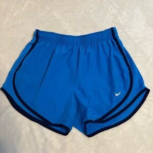 Nike Women's Bright Blue Athletic Running Shorts with Navy Trim
